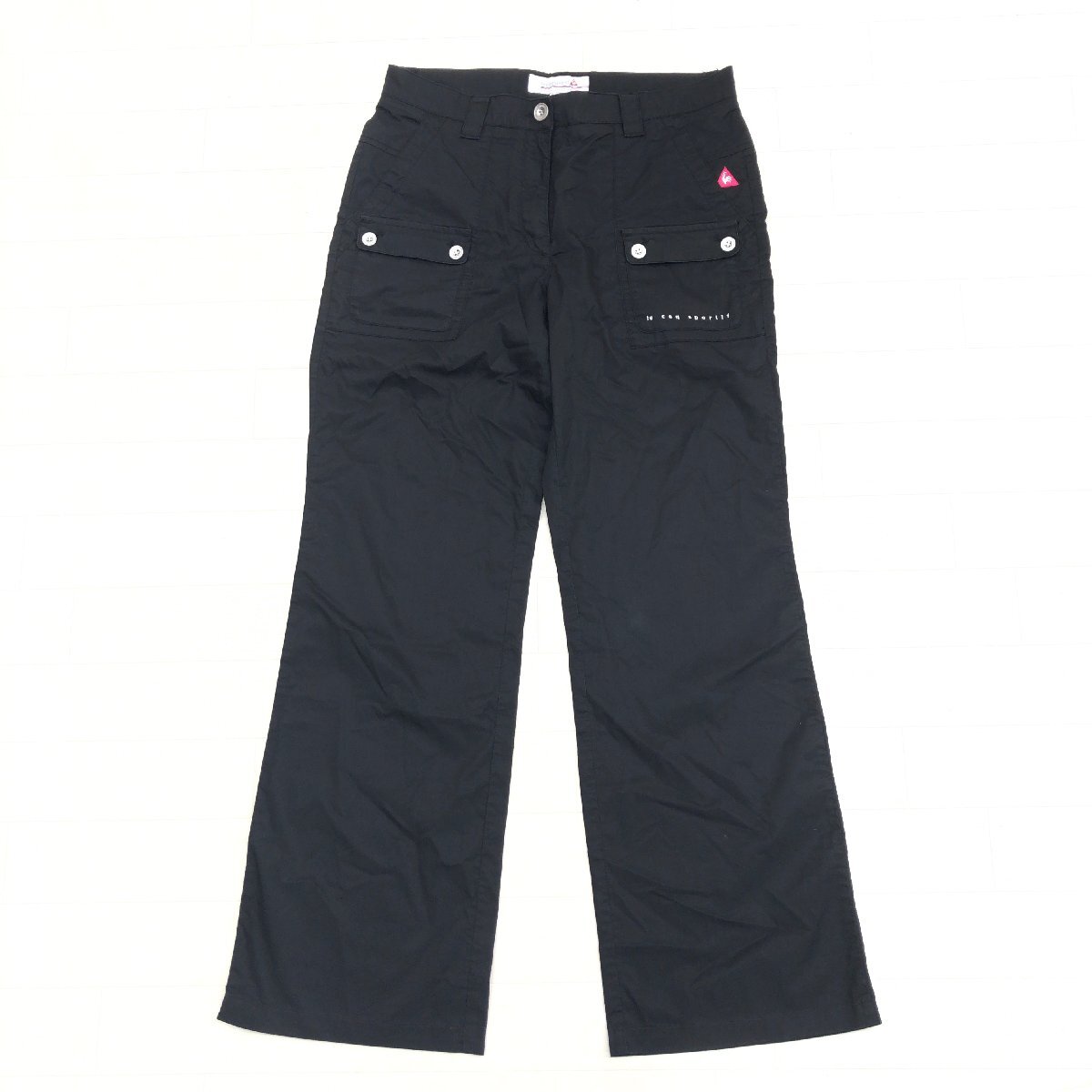 le coq sportif GOLF ルコックゴルフ コットン フレア ゴルフパンツ 11(L) 黒 ブラック ブーツカット スラックス レディース 婦人拍卖