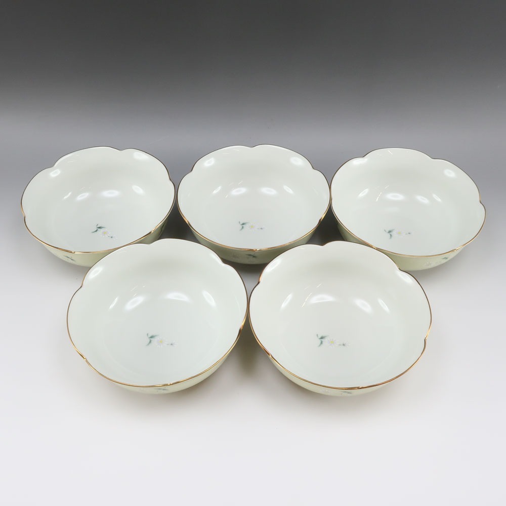 FUKAGAWA 深川製磁 小鉢揃 5客 マーガレット 食器 陶器 _【S171125501】中古拍卖