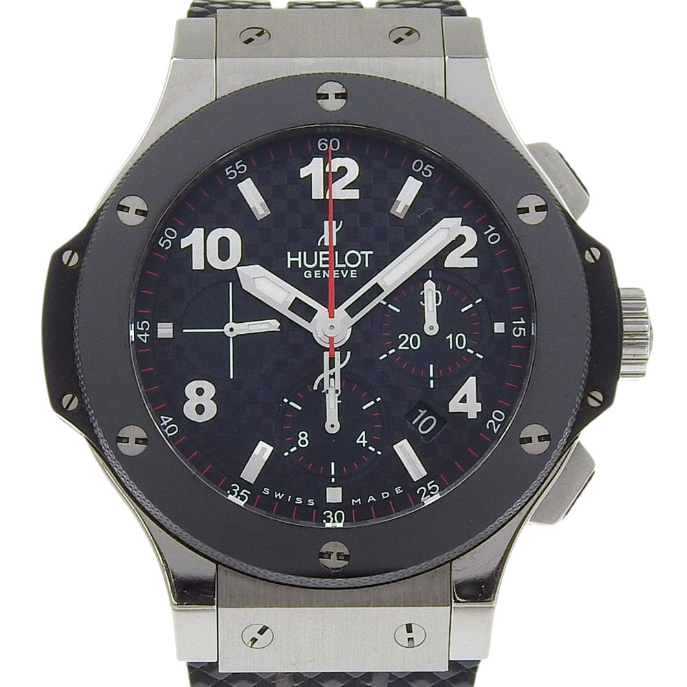 HUBLOT ウブロ ビッグバン 301.SB.131.RX 腕時計 SS×セラミック×ラバー 自動巻き クロノグラフ メンズ 黒文字盤【I150225031】中古拍卖