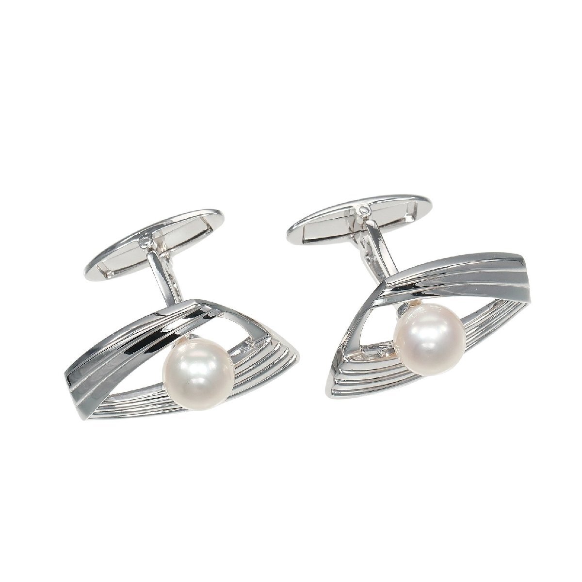 ミキモト カフス パール シルバー MIKIMOTO【I170325005】中古拍卖
