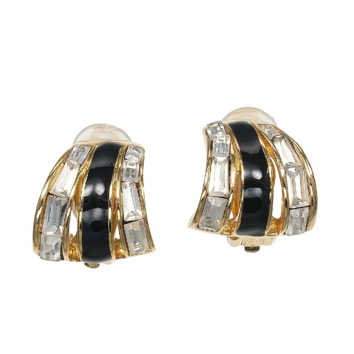 ニナリッチ NINA RICCI イヤリング 金メッキ ラインストーン 約8.6g【M132325014】中古拍卖