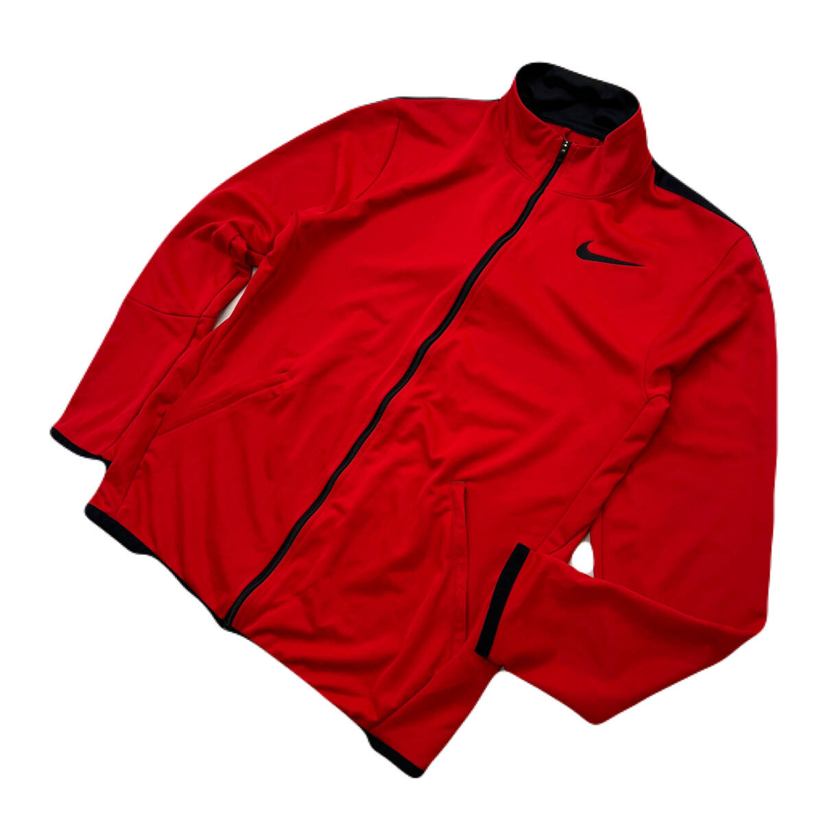 ナイキ トラックジャケット ジャージ トップス レッド スポーツウェア メンズ Mサイズ 胸ロゴ ●AB383拍卖