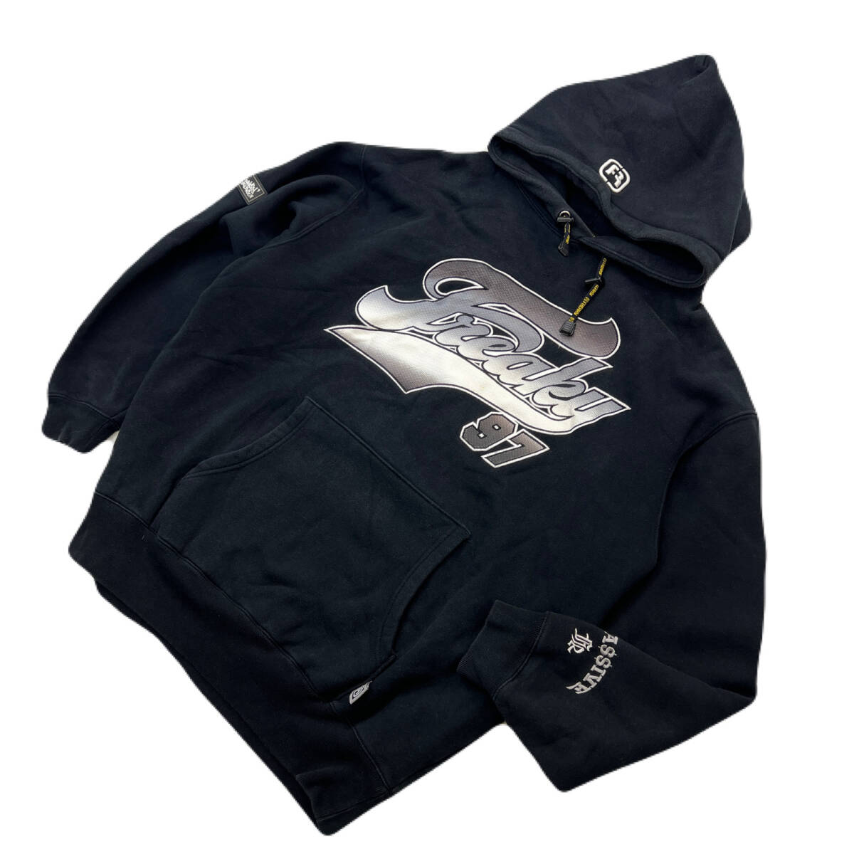 フリーキー FREAKY スウェット パーカー 厚手 ブラック 黒 メンズ XLサイズ サグい一枚 ●AC399拍卖