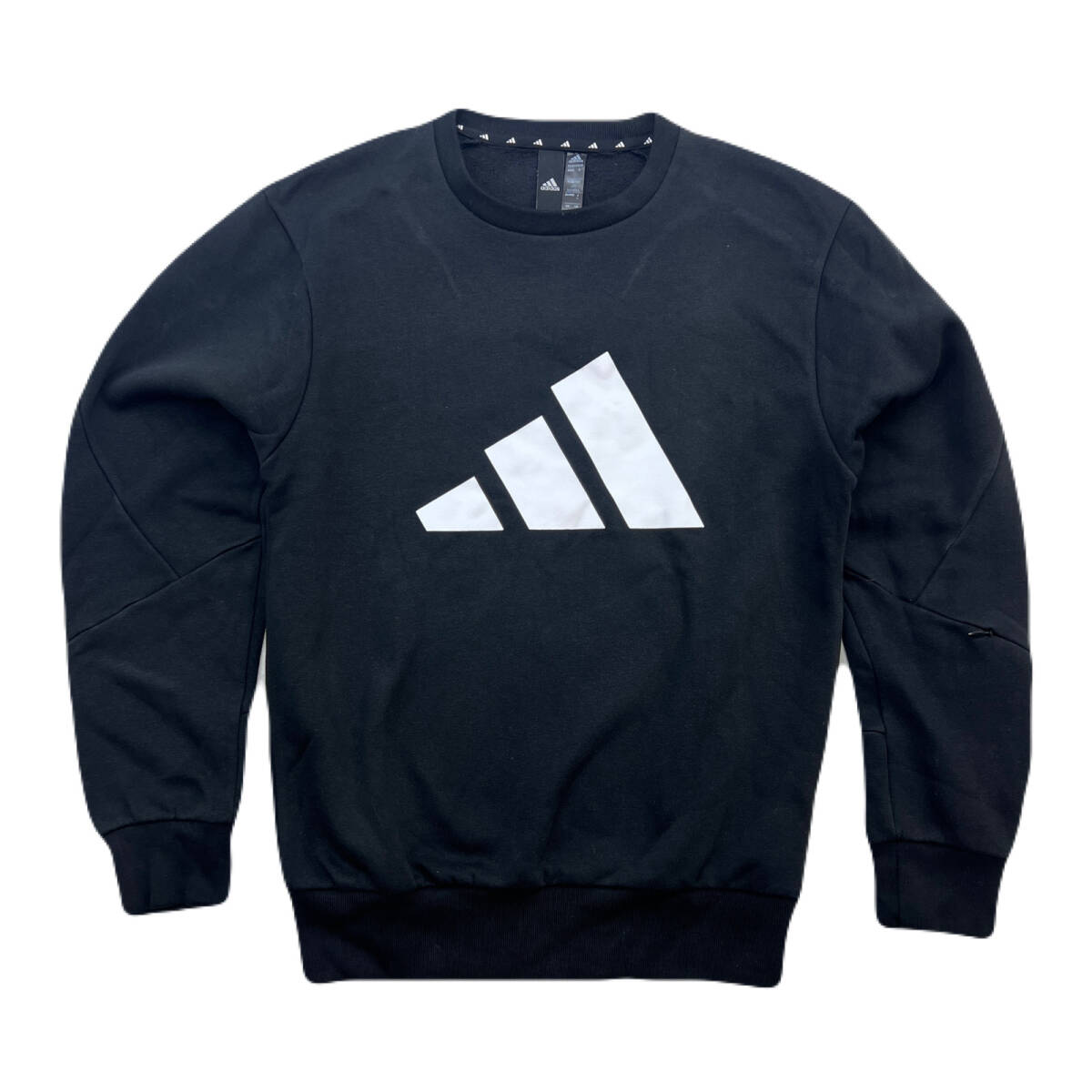 アディダス スウェット トレーナー ブラック 黒 メンズ Sサイズ フラッグロゴ ●AH200拍卖