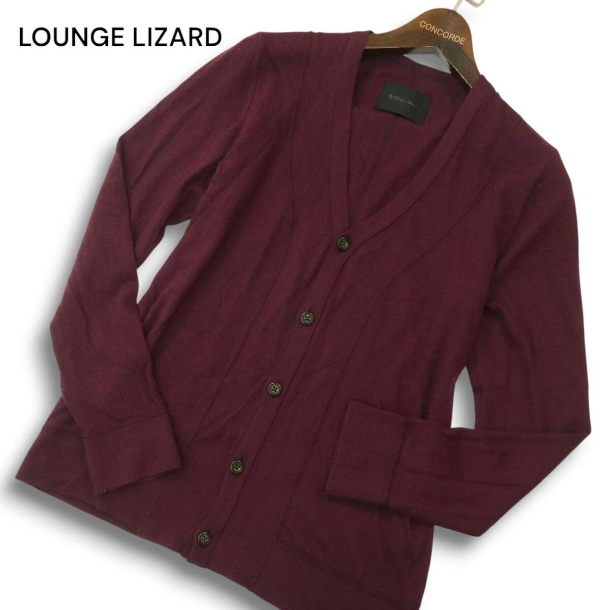 LOUNGE LIZARD ラウンジリザード 秋冬 アンゴラ混★ ニット カーディガン 羽織り Sz.2 メンズ 日本製拍卖