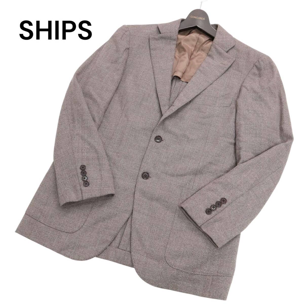 SHIPS × RING JACKET シップス × リングヂャケット 秋冬 REDA生地★ アンコン テーラード ジャケット Sz.46 メンズ拍卖