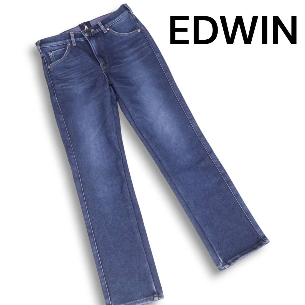 美品★ Miss EDWIN ミス エドウィン ER352L ジャージーズ USED加工 ストレッチ デニム パンツ ジーンズ Sz.L レディース拍卖