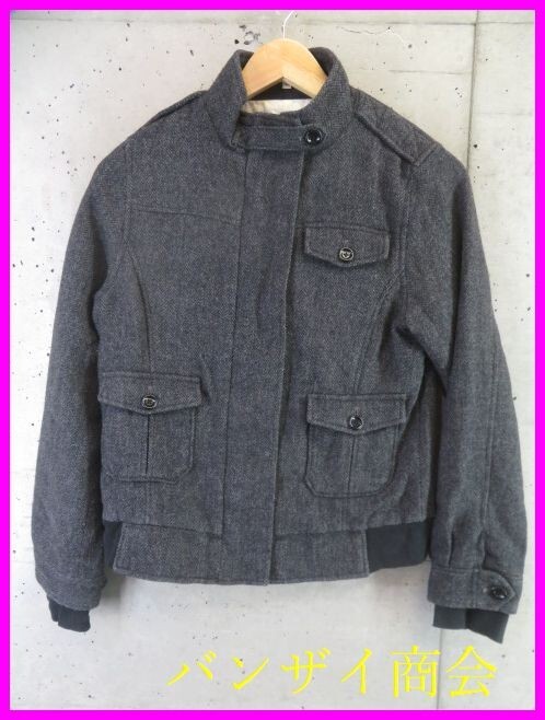 7190s14◆良品です◆ユナイテッドアローズ ツイードウール ジャケット ブルゾン 38/コート/スーツ/ブレザー/シャツ/ワンピース/ブラウス拍卖