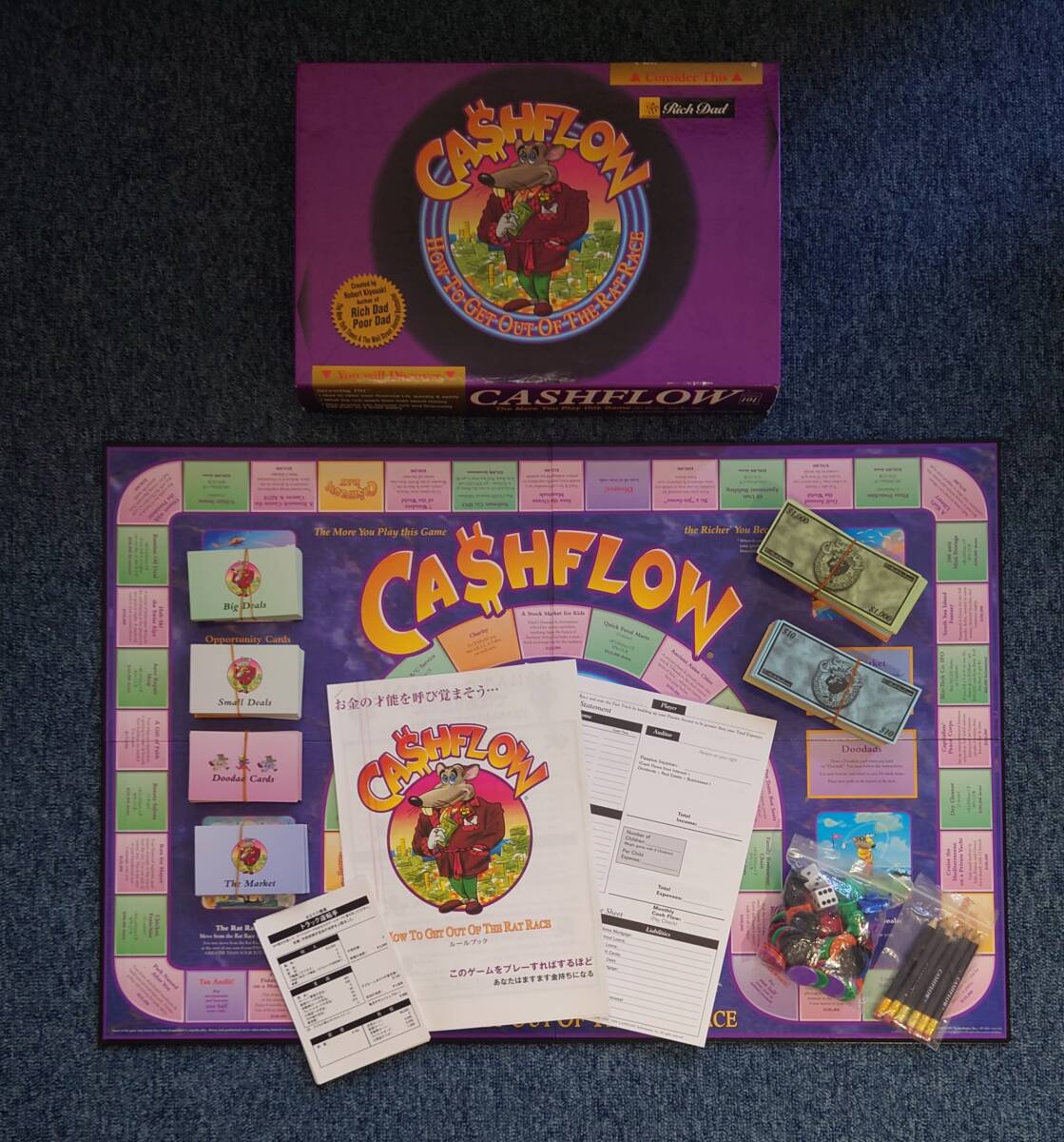 キャッシュフロー101 英語版 日本語アクセサリ(説明書&職業&オポチュニティカード)付 ボードゲーム CASHFLOW 金持ち父さん貧乏父さん拍卖