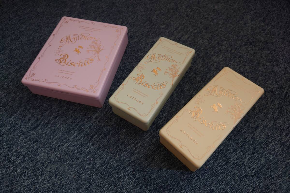 【送料込】可愛い 神戸のお菓子屋さん ANTENOR アンテノール の空き缶 大×1 小×2 計3個セット拍卖