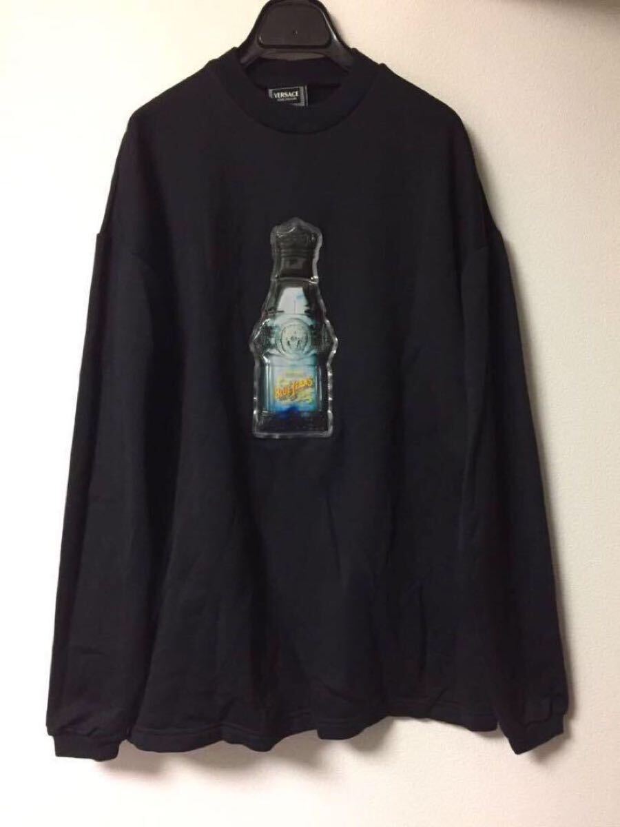VERSACE JEANS COUTURE オールド イタリア製 BLUEJEANS 香水ボトル 付き スウェット グラフィック レア 珍品 gianni アーカイブ ニット拍卖