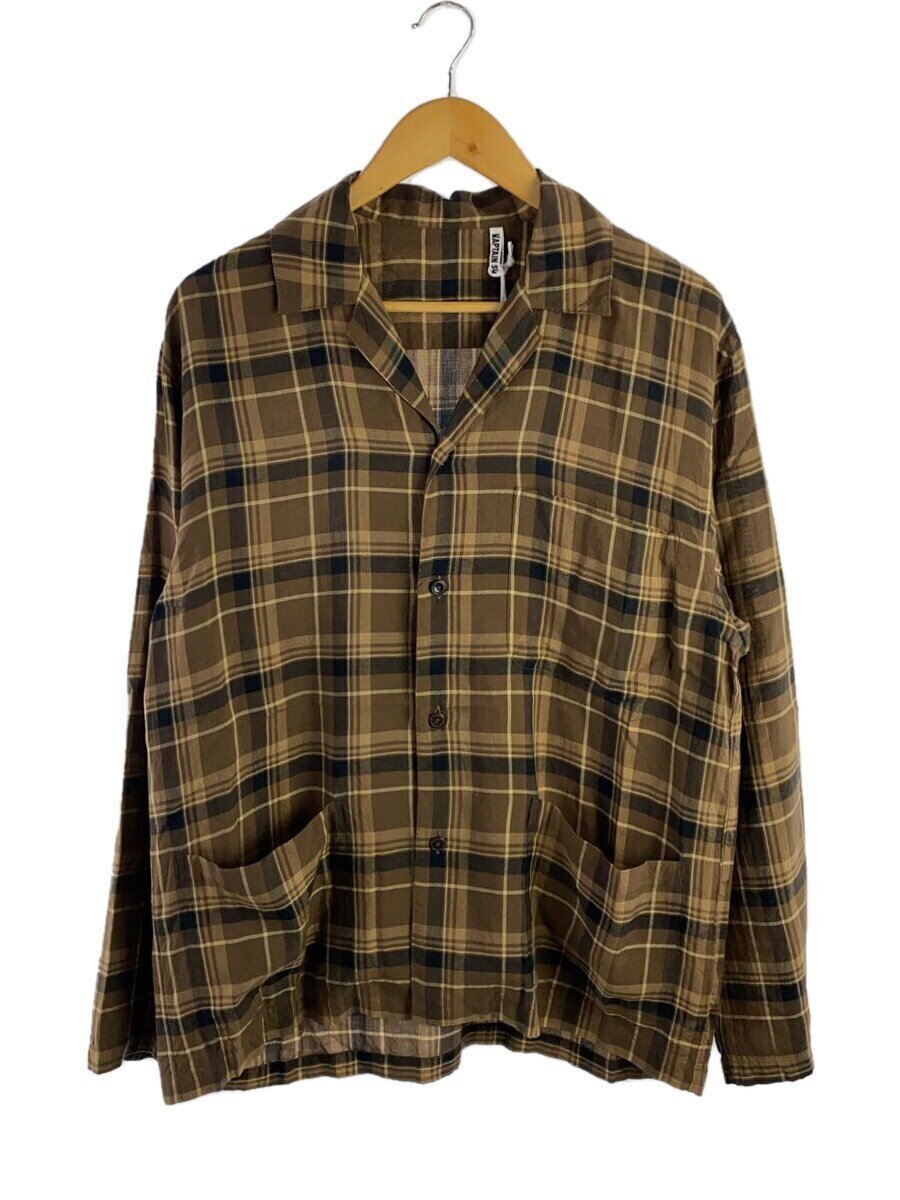 KAPTAIN SUNSHINE◆長袖シャツ/36/レーヨン/BRW/チェック/ks24ssh09//拍卖