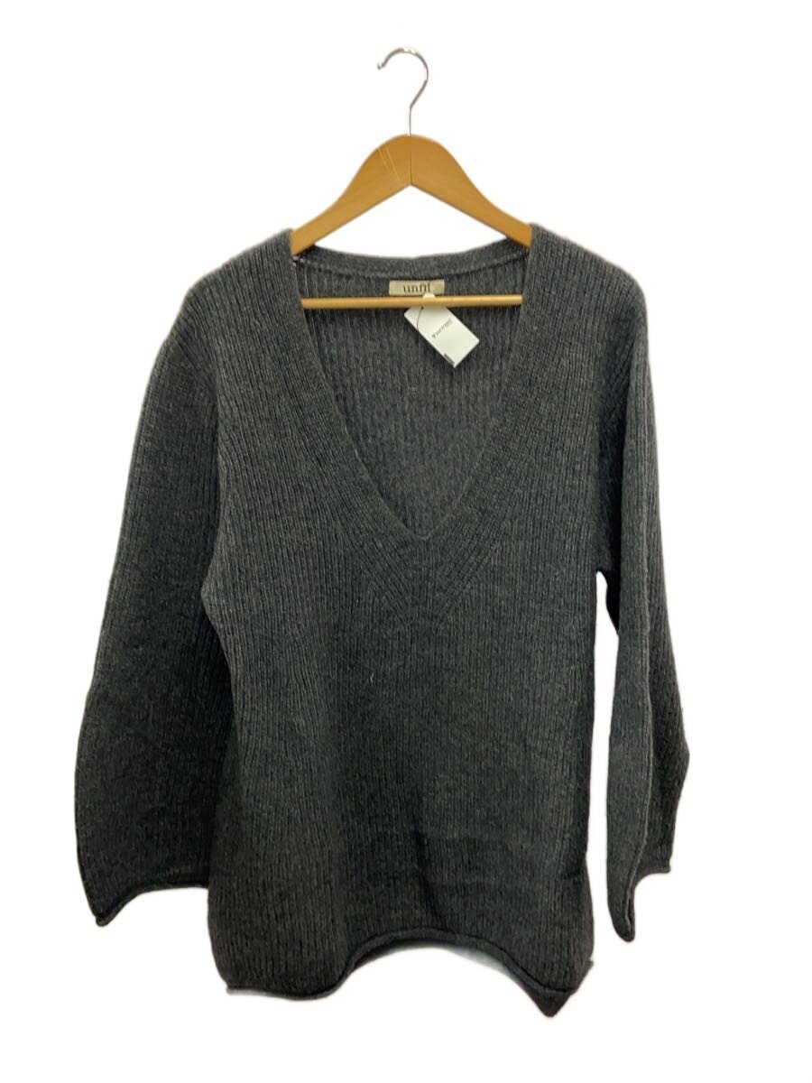 unfil◆スーパーファインラムズウールリブVネックセーター/1/ウール/GRY/WHFL-UW125拍卖