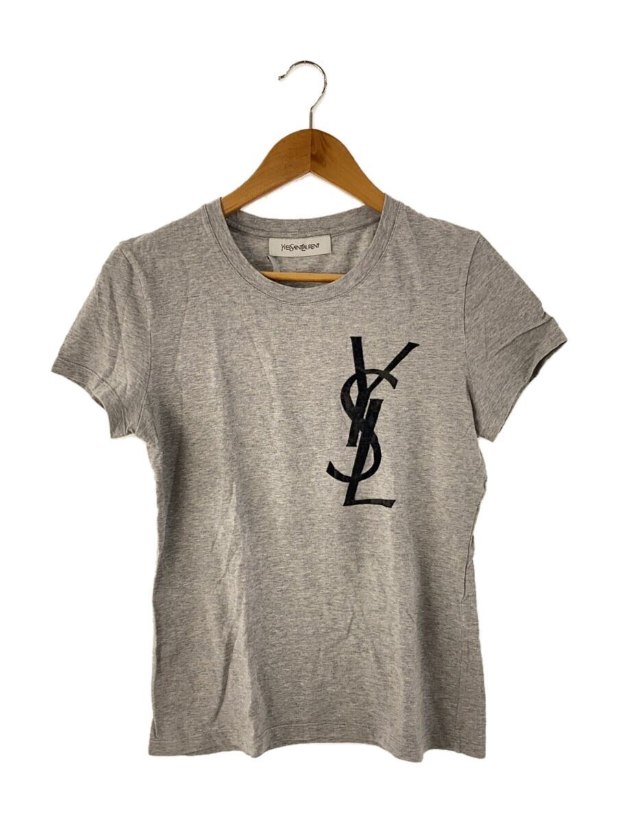 YVES SAINT LAURENT◆ロゴ/Tシャツ/S/コットン/GRY/プリント/202435 Y1LGL//拍卖