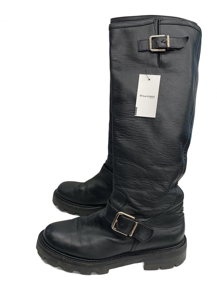 JIMMY CHOO◆ブーツ/38 1/2/BLK/レザー拍卖