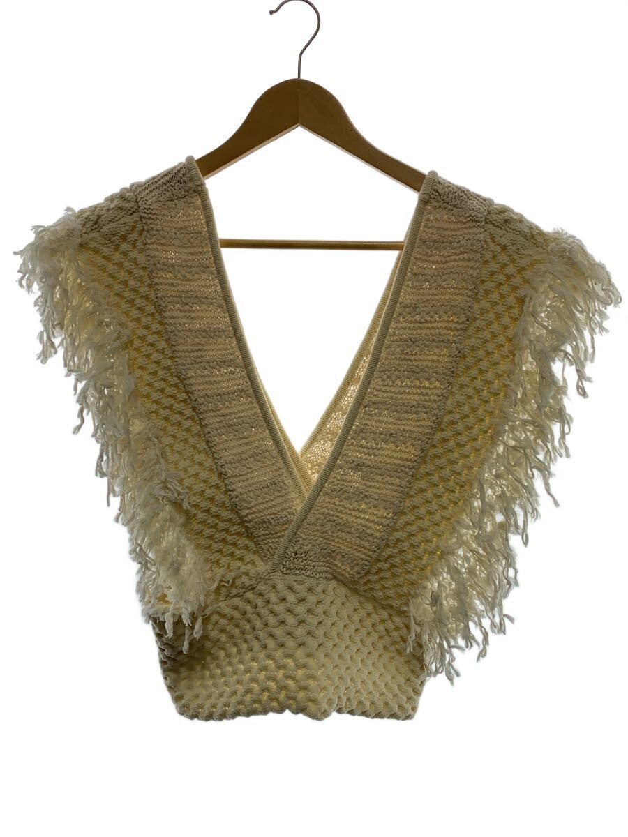 LEINWANDE◆ニットベスト(厚手)/FREE/コットン/IVO/無地/0222010515拍卖