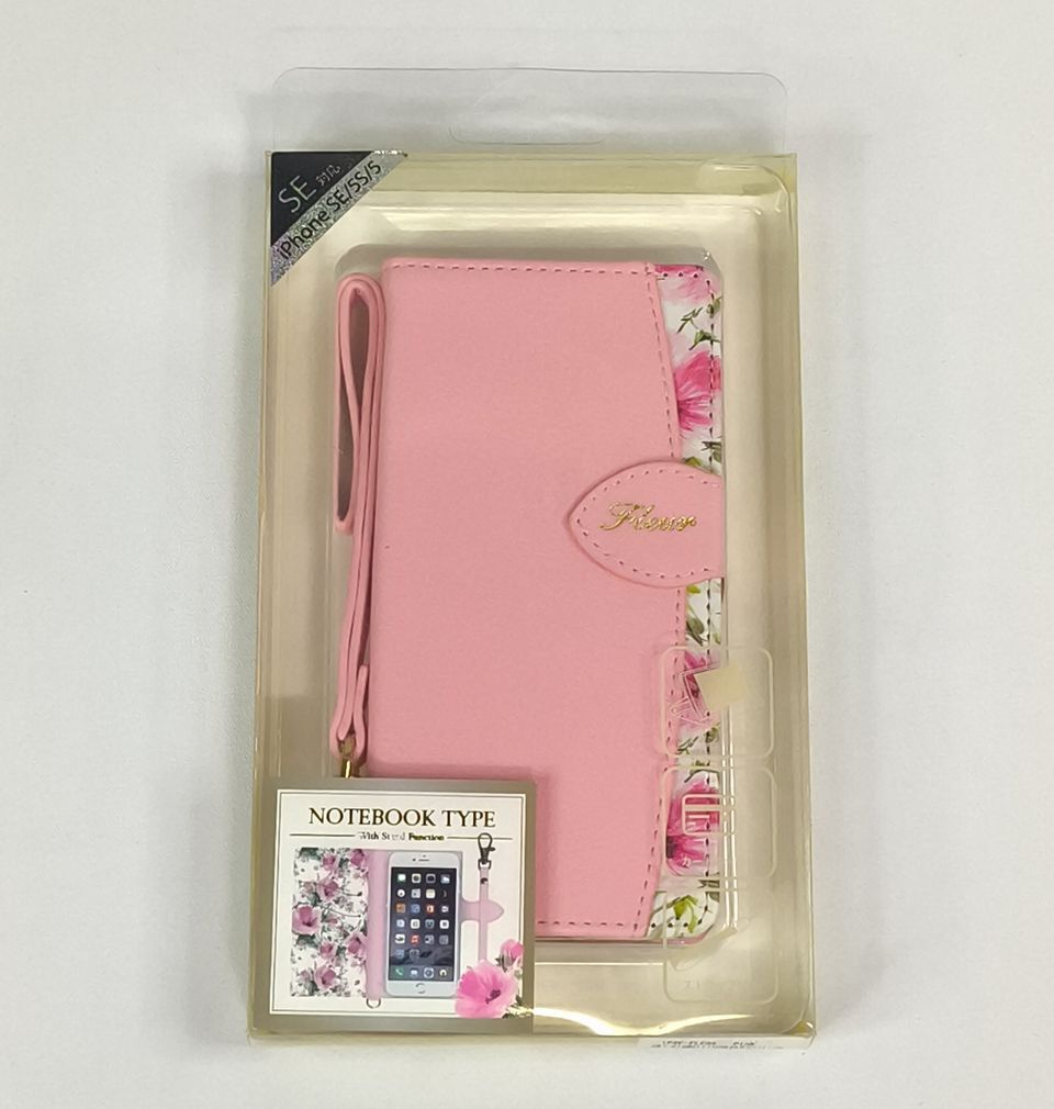 【送料無料】NATURAL design iPhone SE(第1世代)4インチ/5s/5用 手帳型ケース カバー FLEUR Pink iPSE-FLE05(ハンドストラップ付)拍卖