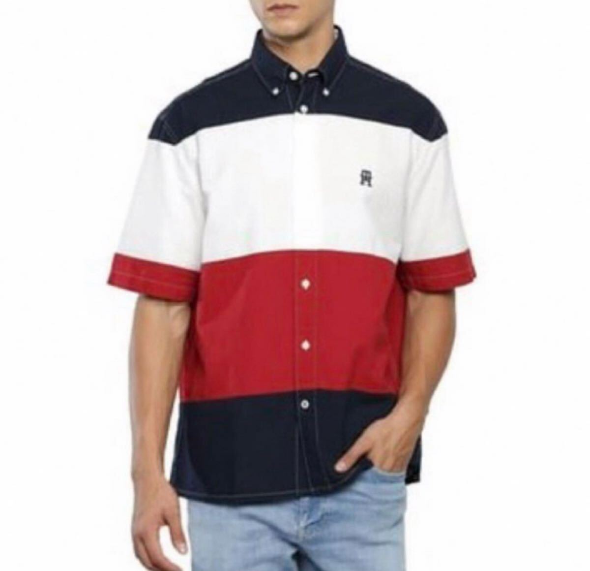 送料無料 新品 TOMMY HILFIGER ストライプ シャツ XL拍卖