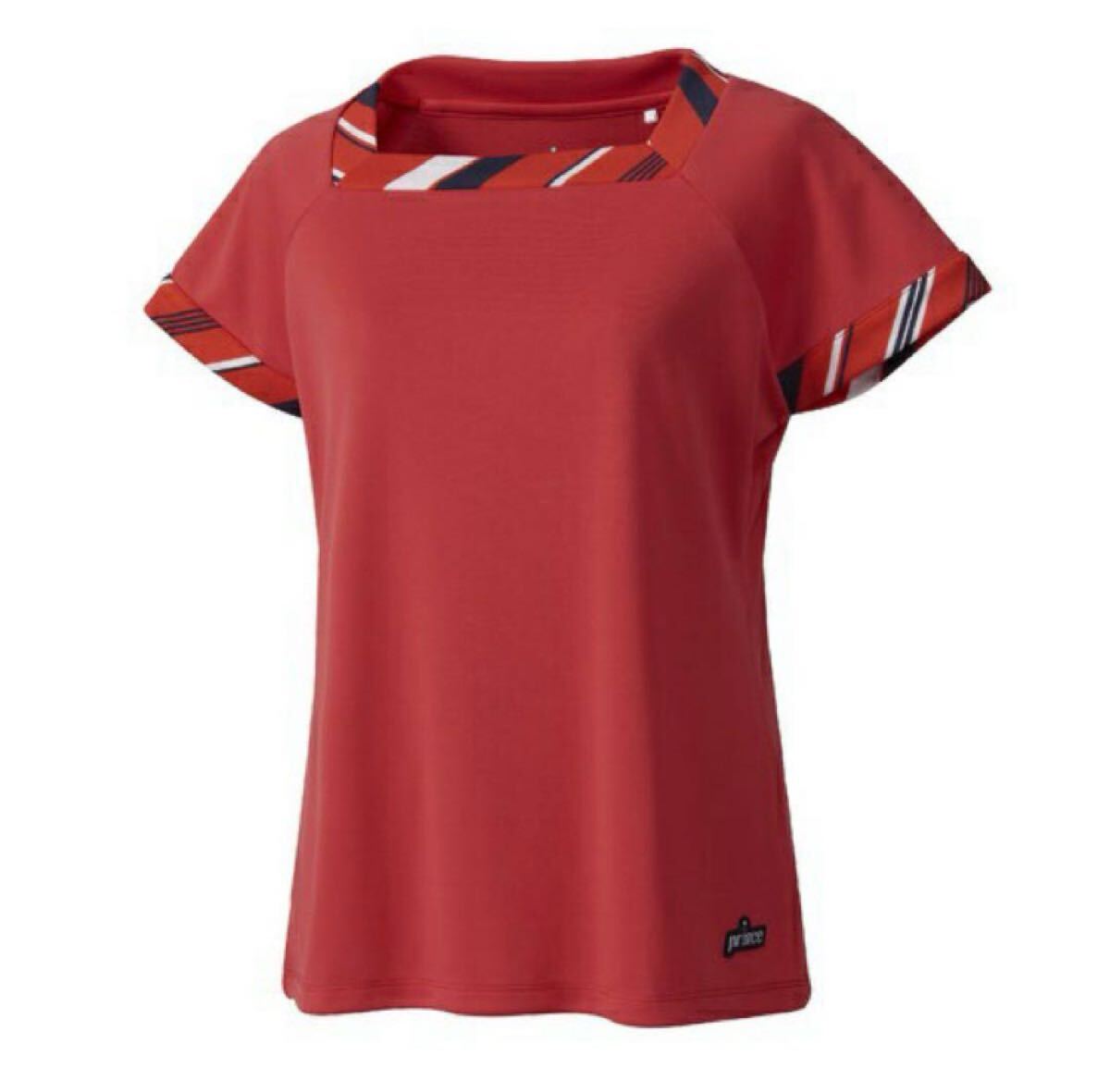 送料無料 新品 prince テニスウェア ゲームシャツ レディース XL RD 拍卖