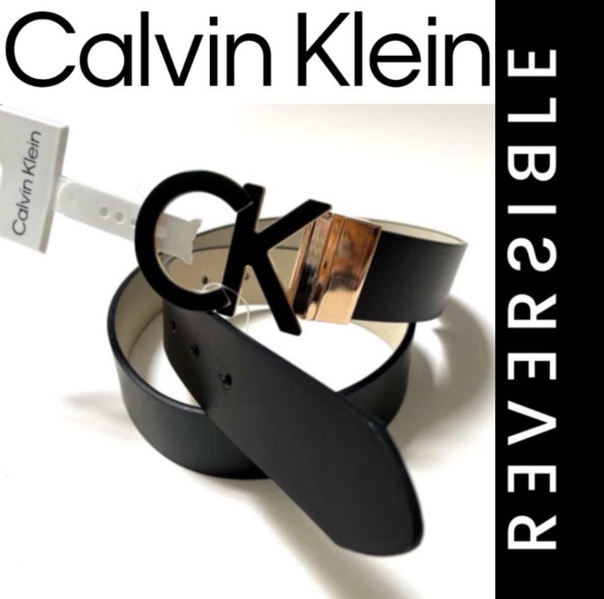 送料無料 新品 CALVIN KLEIN リバーシブルベルト L拍卖