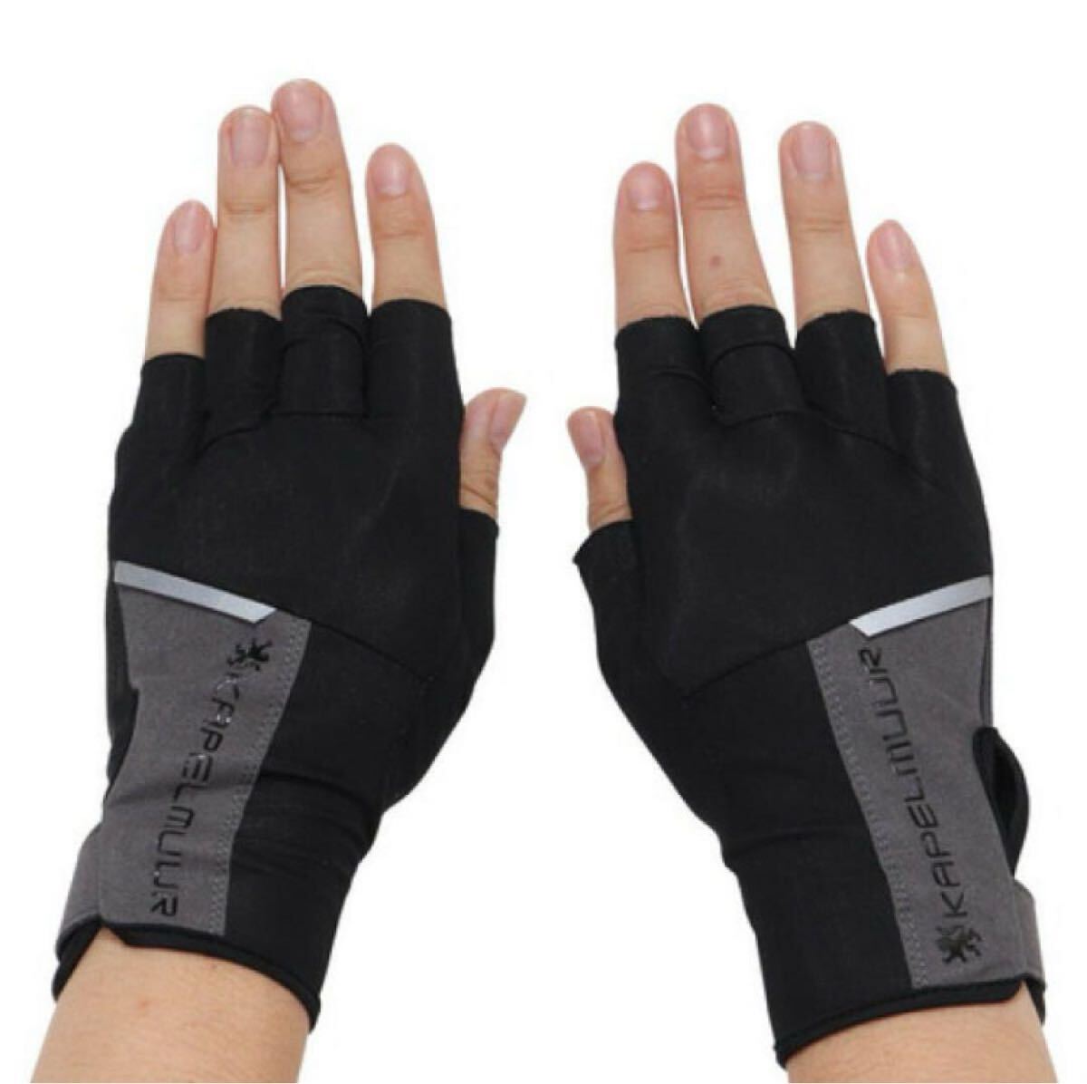 送料無料 新品 Kapelmuur ベルクロ付ショートグローブV2 L ブラック拍卖