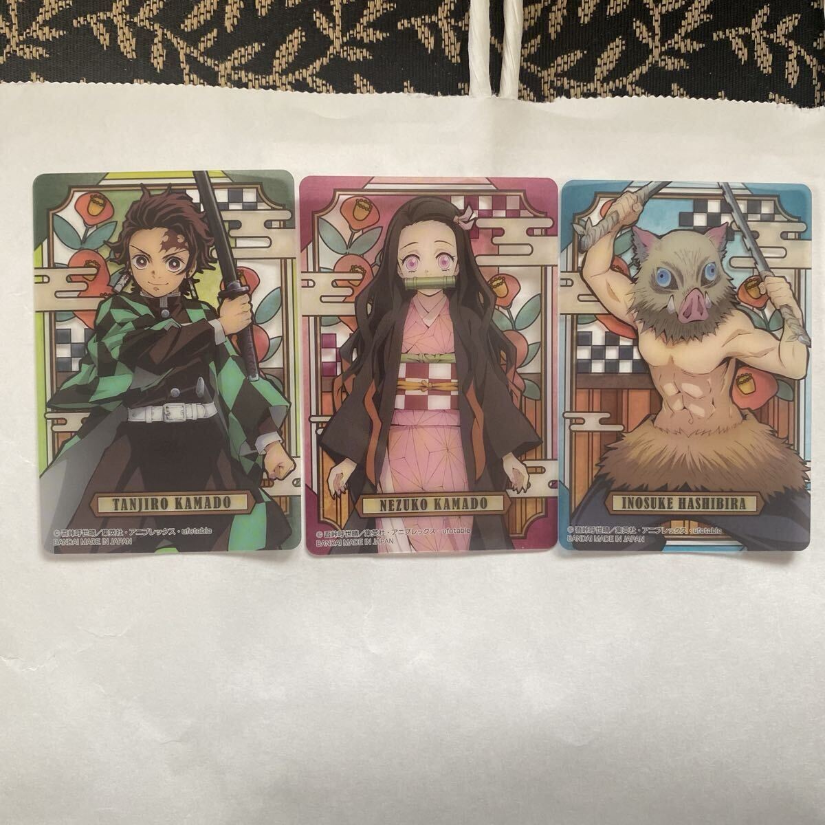 鬼滅の刃・ステンドグラスカード・3枚セット拍卖