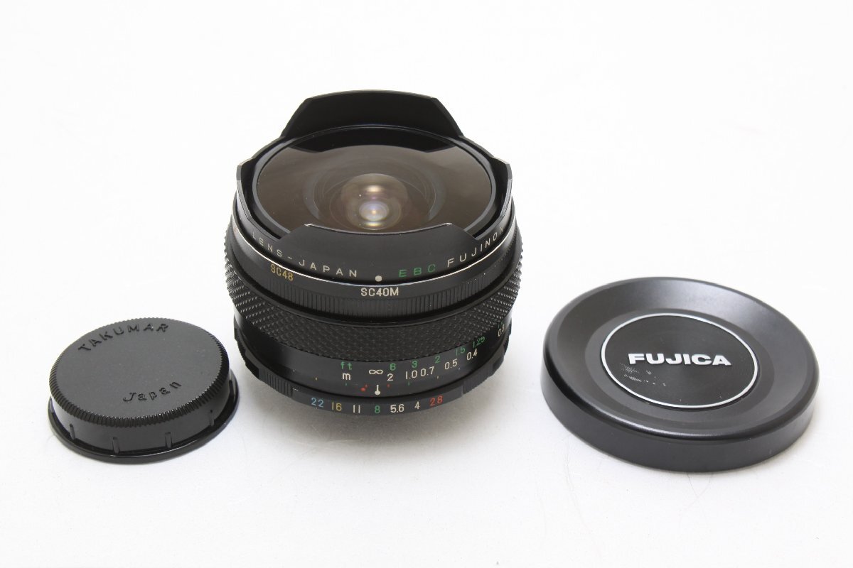 ※ 希少品 Fuji Film フジフィルム M42 EBC DM フィッシュアイ 16mm f2.8 魚眼 Fish eye 前(メタル金属製)、後キャップ付 3744拍卖
