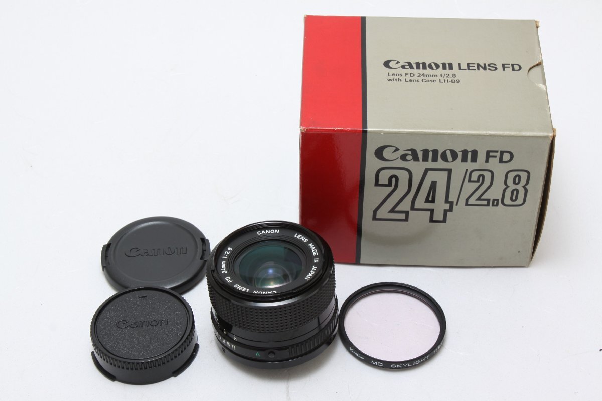 ※ キャノン New FD 24mm f2.8 スカイライト 1bフィルター キャップ前後 箱付 3705拍卖