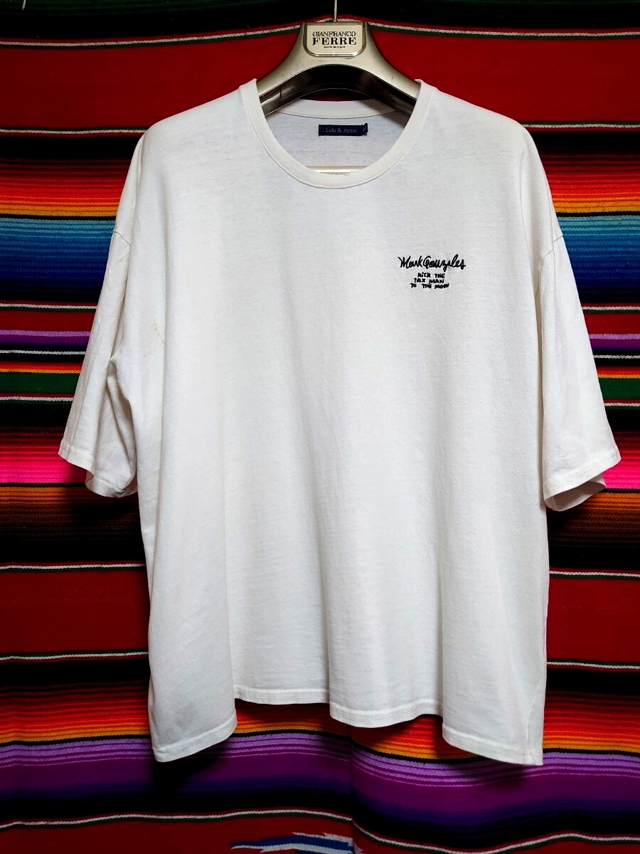 Lulu & Arnie ルルアンドアーニー Mark Gonzales マークゴンザレス別注コラボ ロゴ刺繍 バックプリントTシャツ Мサイズ ホワイト ブラック拍卖