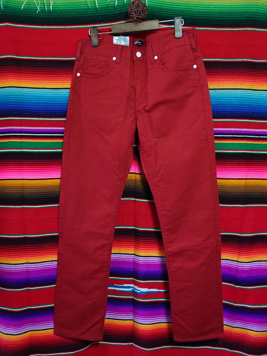 Levi's リーバイスカリフォルニア9オンス ベッドフォード White Tab ストレート カラーパンツ 新品 未使用 W30 L32 レッド拍卖