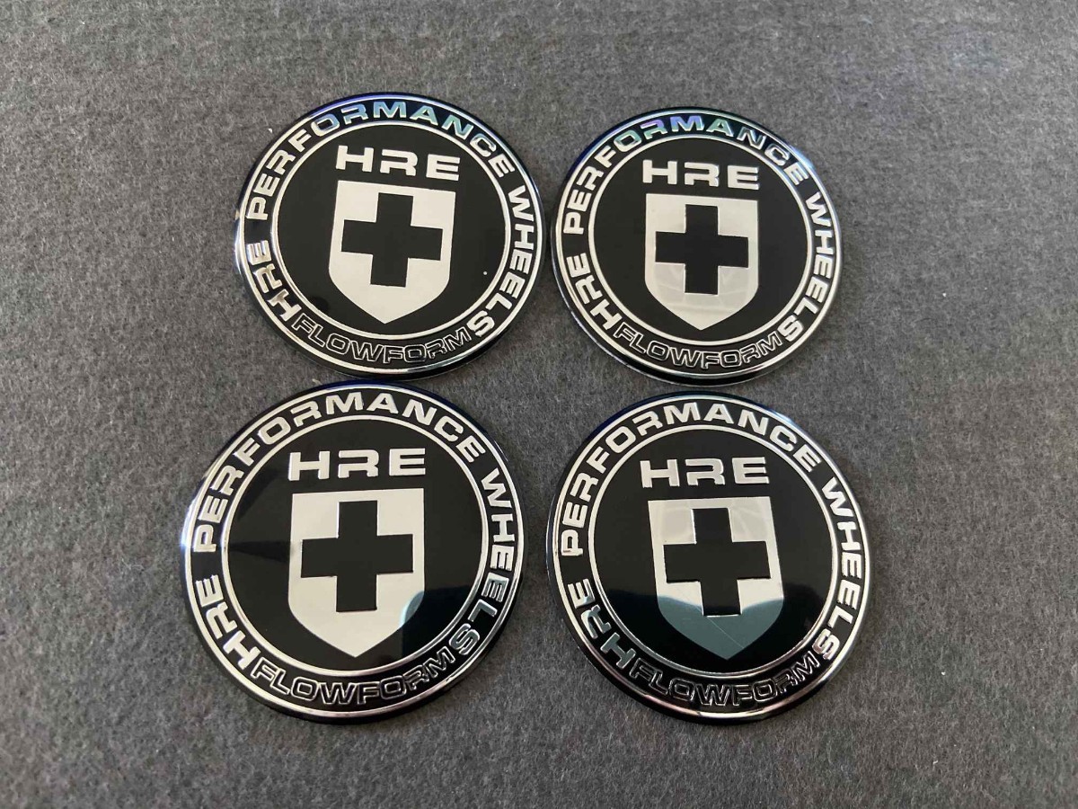 HRE ホイール センターキャップシール 56.5mm 4枚セット アルミ製 カーステッカー 自動車 ●435番拍卖