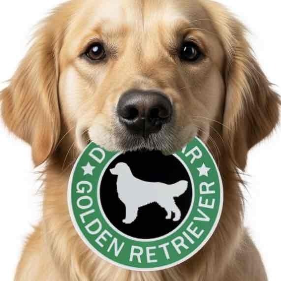 犬(ゴールデンレトリバー )スタバ風 マグネット ステッカー 防水 車用【匿名配送】拍卖