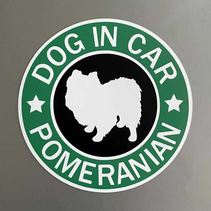 犬(ポメラニアン )スタバ風 マグネット ステッカー 防水 車用【匿名配送】拍卖
