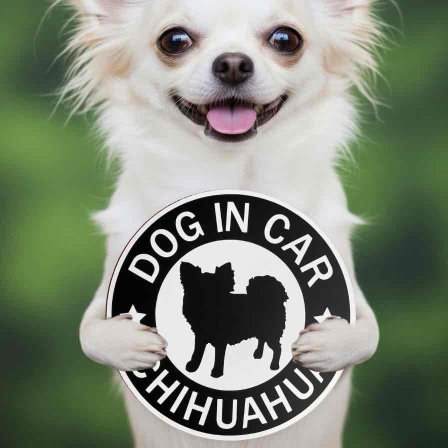犬(ロングコート チワワ BK )マグネット ステッカー 防水 車用【匿名配送】拍卖