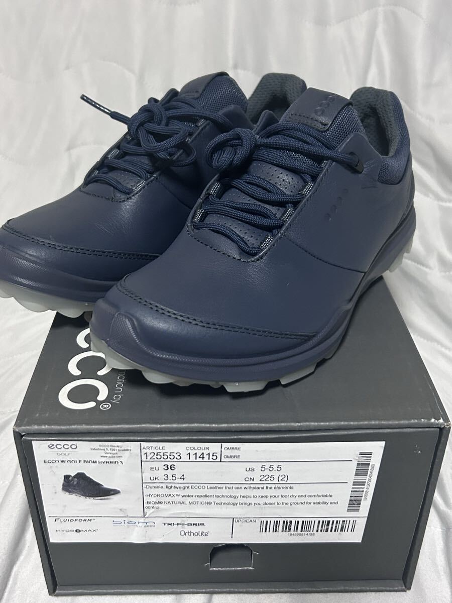 エコー ecco ゴルフシューズ レディースゴルフシューズカラー 紺色 22.5拍卖