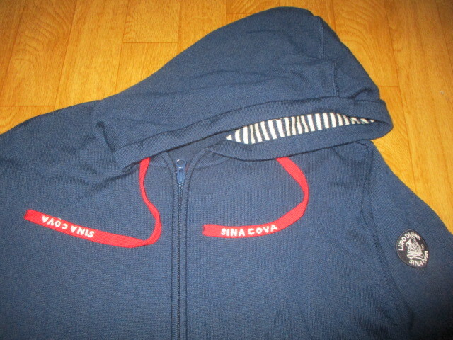 シナコバマリン お洒落ゴルフ・フード付き・ウール・毛100%・パーカージャケット 極美中古 サイズLL拍卖