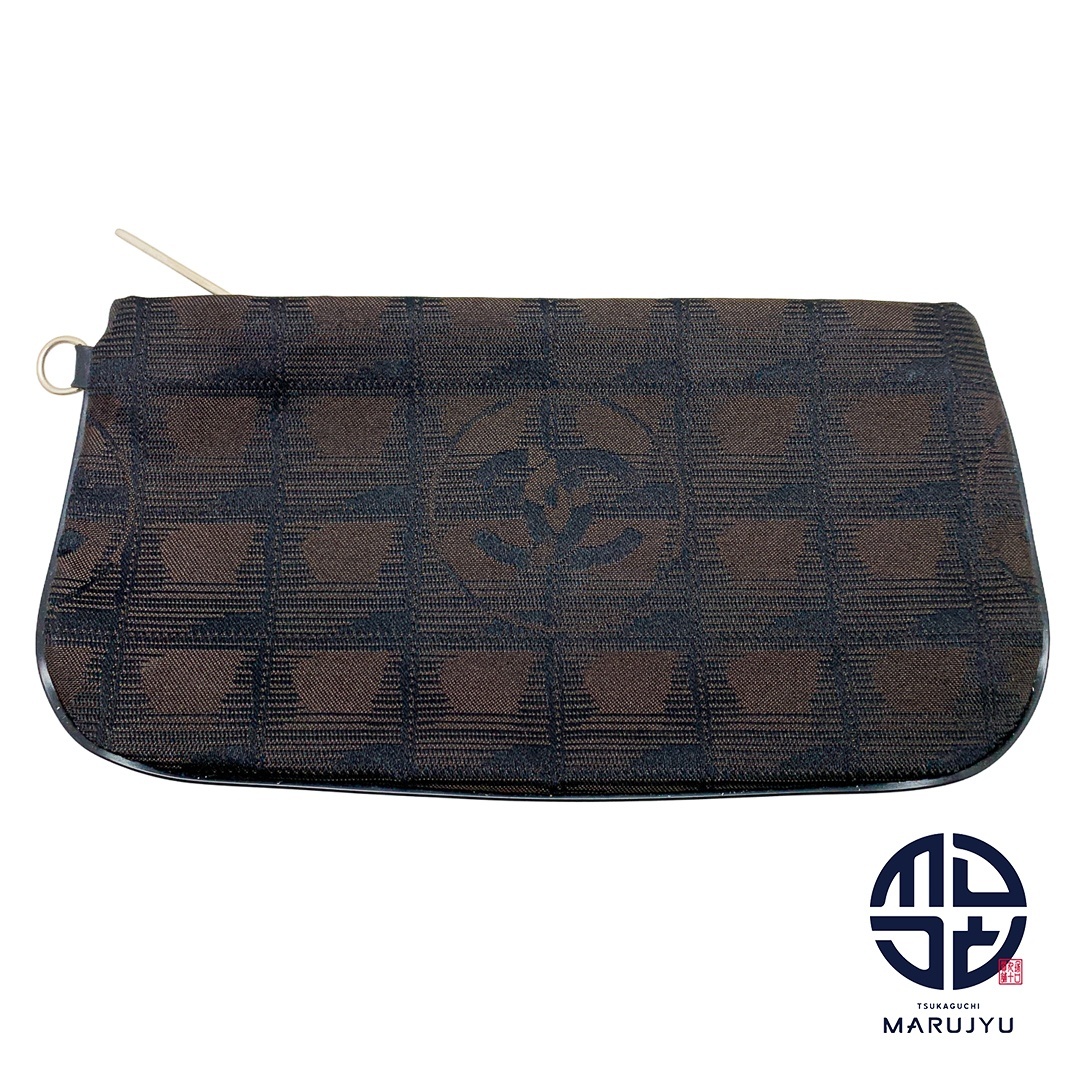 CHANEL シャネル こげ茶 ダークブラウン ニュートラベルライン 付属 マルチポーチ 小物入れ ブランド拍卖