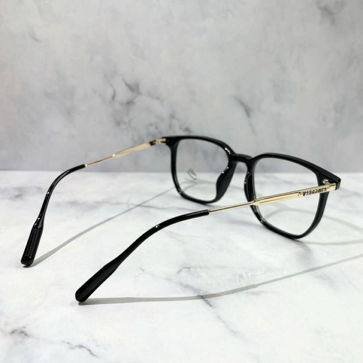 伊達メガネ眼鏡 サングラス 黒縁金縁 ゴールド メタル スクエア SPLAT-A クロムハーツ ジェントルモンスター カザール Y2K 韓国 HIPHOP風 拍卖