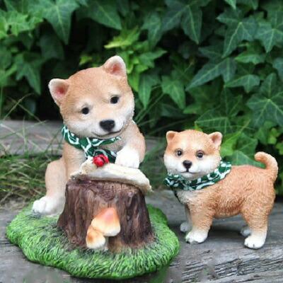 犬の置物 柴旅親子2品セットB N13475・15557 柴犬 いぬ イヌ 動物 オーナメント ガーデン オブジェ 庭 ガーデニング拍卖