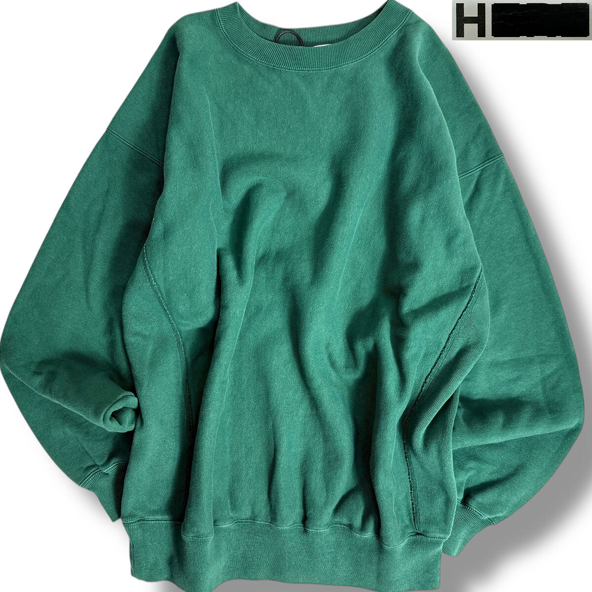 J3586 新品 エイチビューティアンドユース オーバーサイズスウェットシャツ グリーン S(L相当) H BEAUTY&YOUTH UNITED ARROWS拍卖