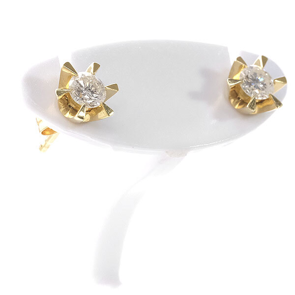 送料無料 本物 ダイヤモンドピアス K18YGイエローゴールド ダイヤモンド0.20ct×2 レディース メンズ アクセサリー おしゃれ 上品拍卖