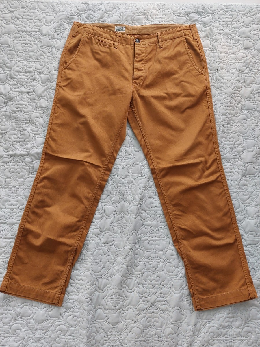 バーガスプラス パッチポケット チノトラウザーズ サイズ36 色キャメル Lot.No400 アメ横 ヒノヤ拍卖