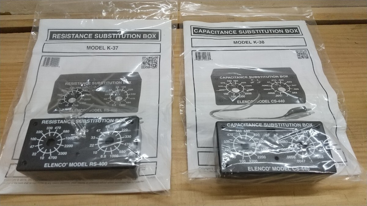 L67◆『未使用機材 -エレンコ- 抵抗置換BOX 2個 RS-400/CS-440 ダイヤル式可変抵抗器 送料無料 』250926拍卖