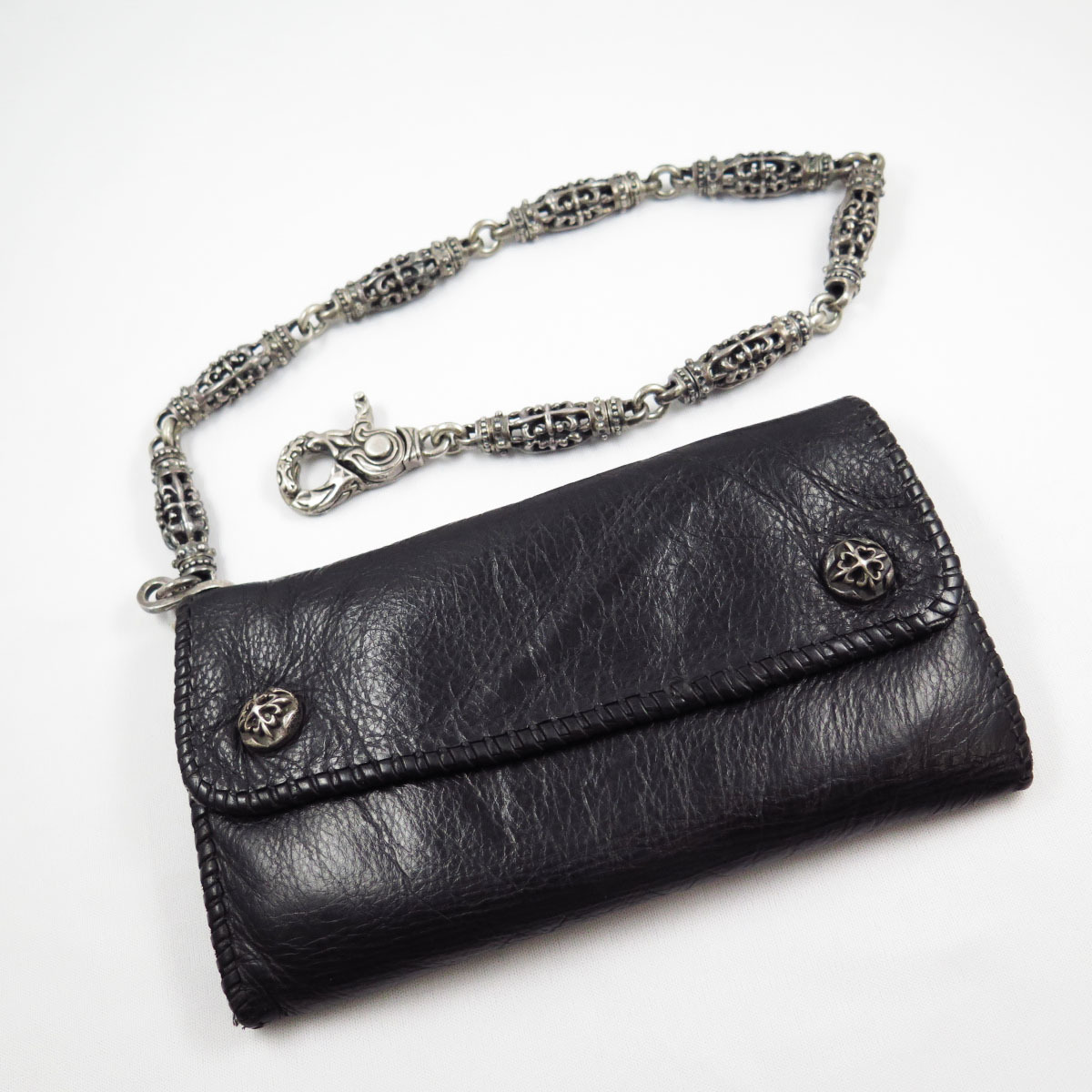 A&G LEATHER WALLET & CHAIN エーアンドジー 8連 バレル ローラー シリンダー ウォレット チェーン拍卖