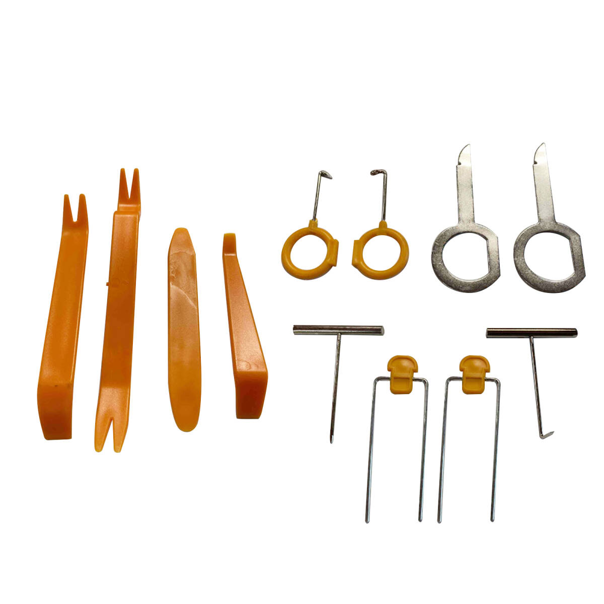 自動車内張剥がし 内張はがし パネルはがし 車用内装パーツ 配線 自動車用リベット リムーバー 脱着工具 インパネ脱着 12点セット ;J539;拍卖