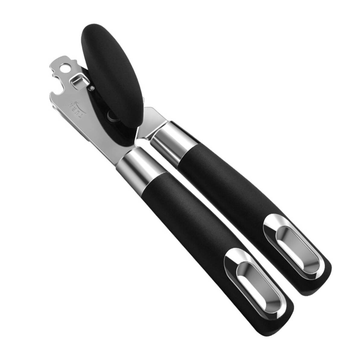 ステンレス製の缶切り ブリキ缶オープナー 多機能栓抜き ポータブルボトルオープナー 缶切り こじ開けツール (ブラック) ;J673;拍卖