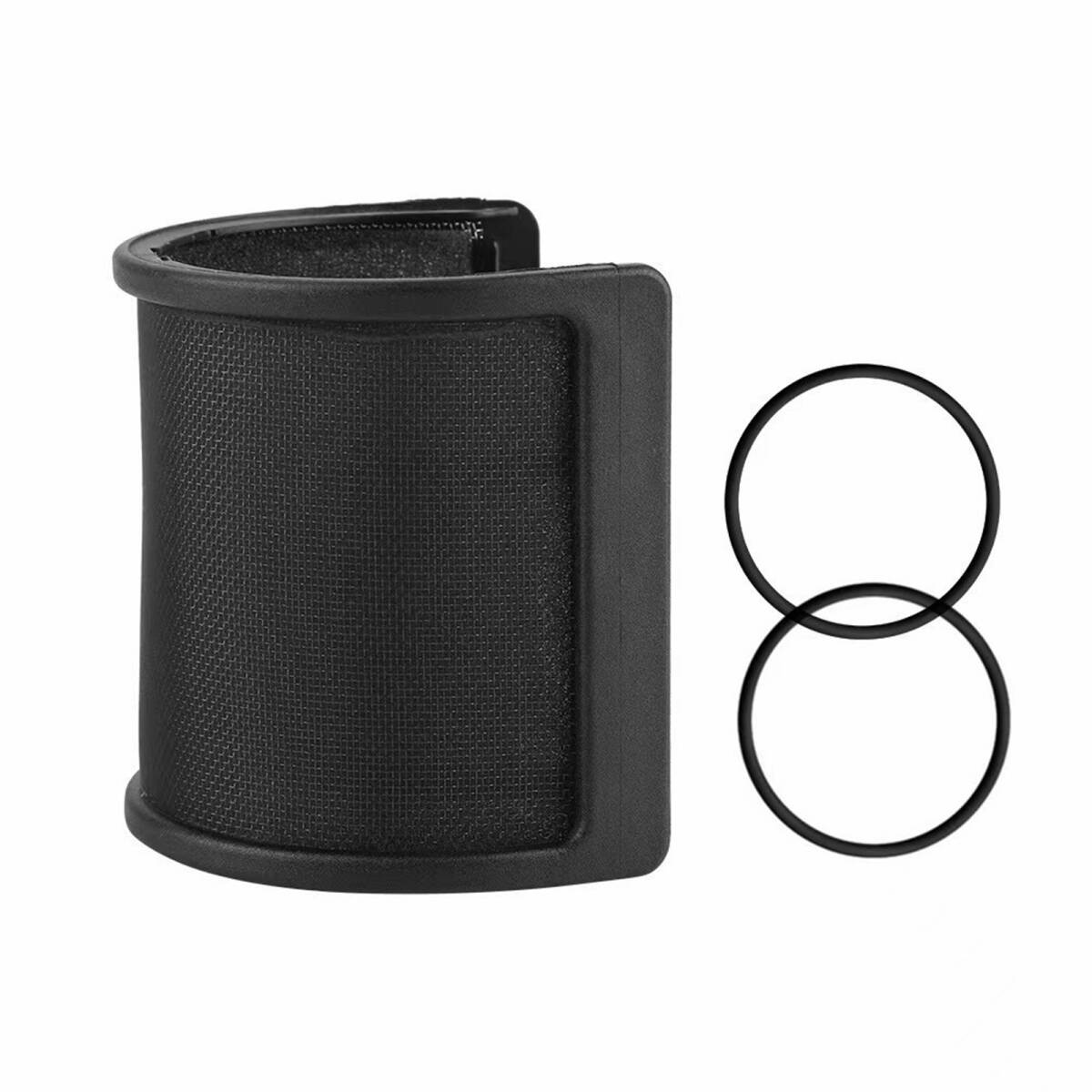 ポップガード ポップブロッカー マイクフィルタ ポップブロッカー ノイズ防止 ライブ配信機器アクセサリー(ブラック) ;J4465;拍卖