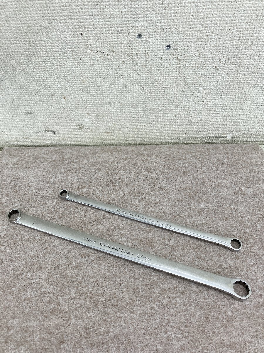 ★中古★Snap-on スナップオン ロングストレートメガネレンチ 10×12 XDHFM1012 14×17 XDHFM1417 オフセット 2本セット)岡C拍卖