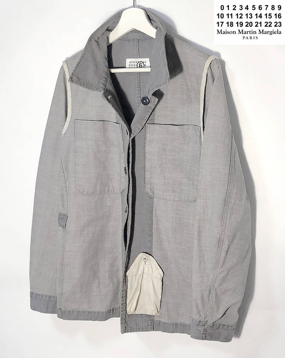 希少/アーカイブ■05ss/MartinMargiela マルタンマルジェラ ここのえ本人期 MM6 Gジャン コットン混紡素材 カバーオール デニムジャケット拍卖