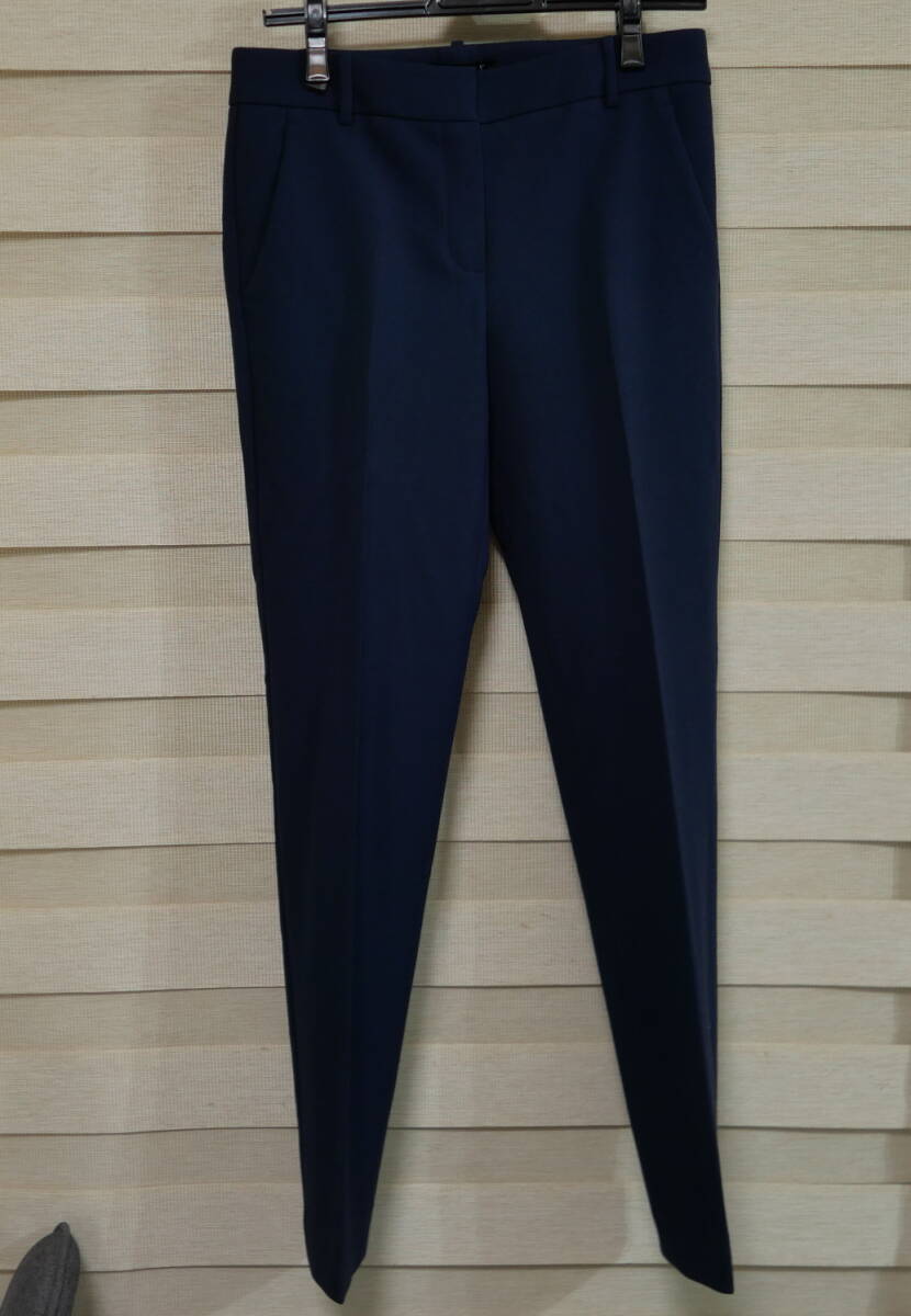中古ファッション★ Theory セオリー レディース ウール パンツ TESTRA 875 濃紺 サイズ0拍卖